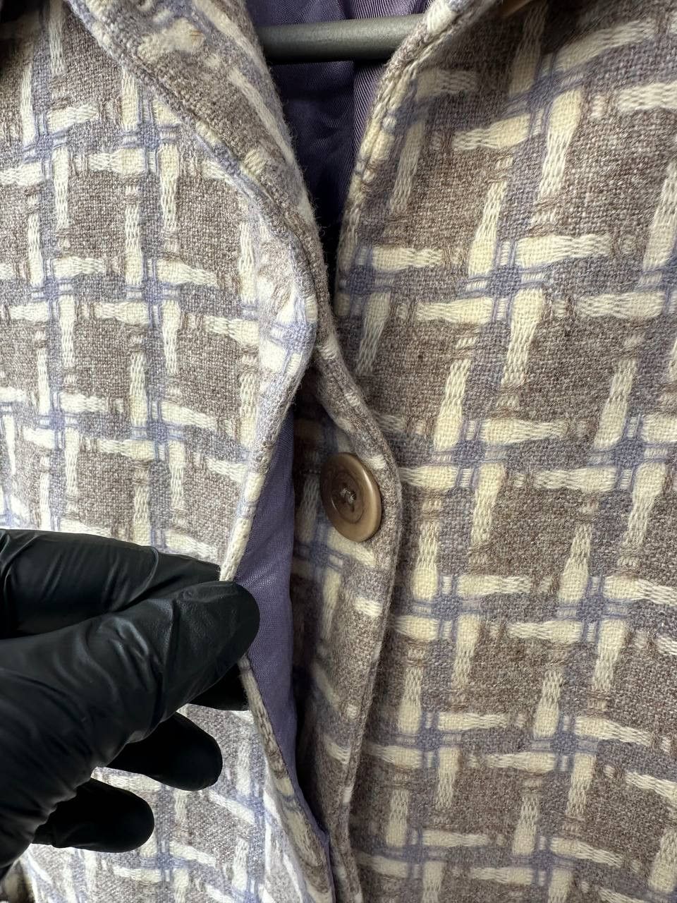 Reiss Reiss Coat 100% Wool Beige & White Geometric Lined Size S / US 4 / IT 40 - 10 Thumbnail