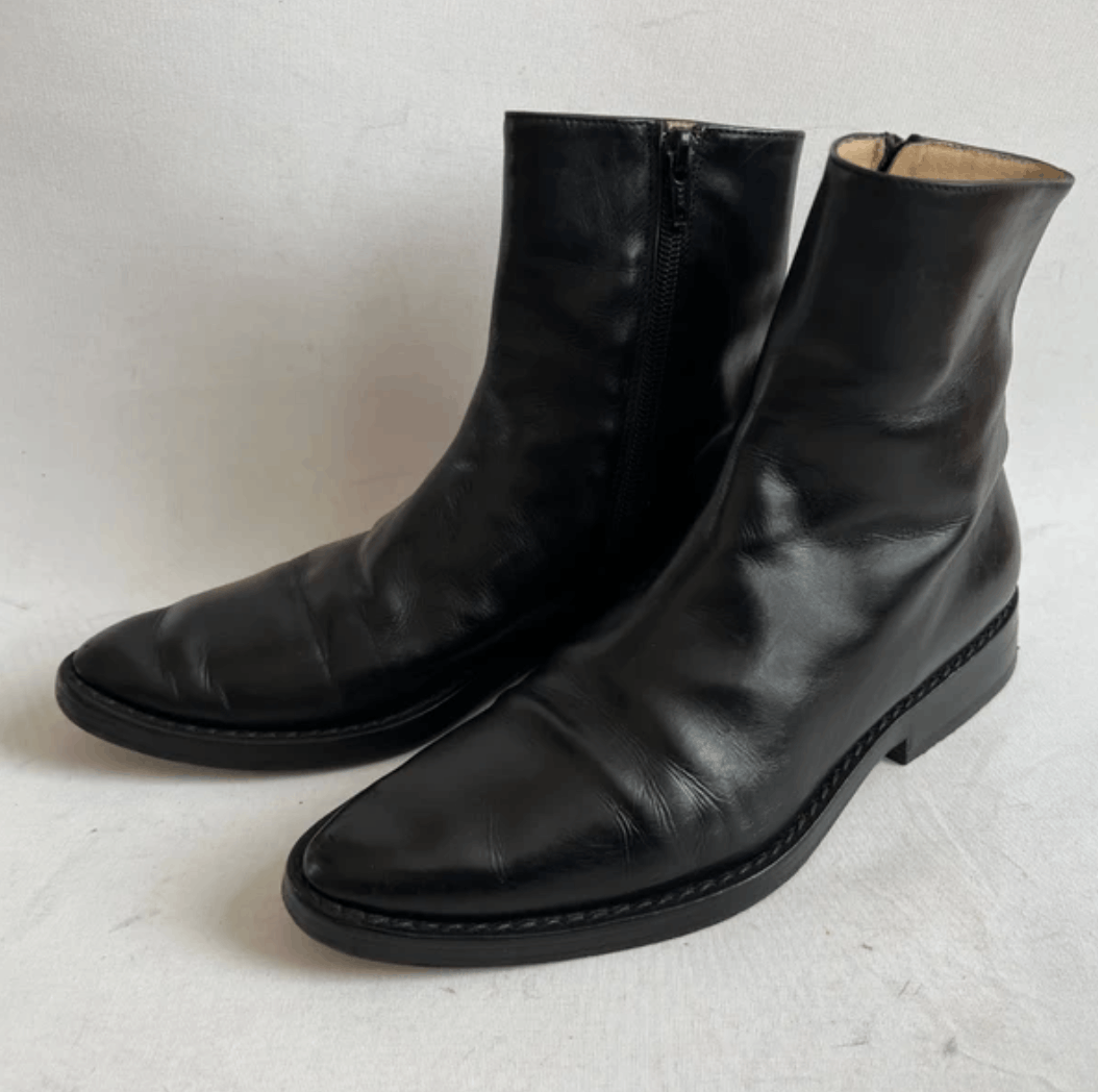 Ann Demeulemeester Ann Demeulemeester Shoes Boots Leather Platform Block Heel Size US 6.5 / IT 36.5 - 2 Thumbnail