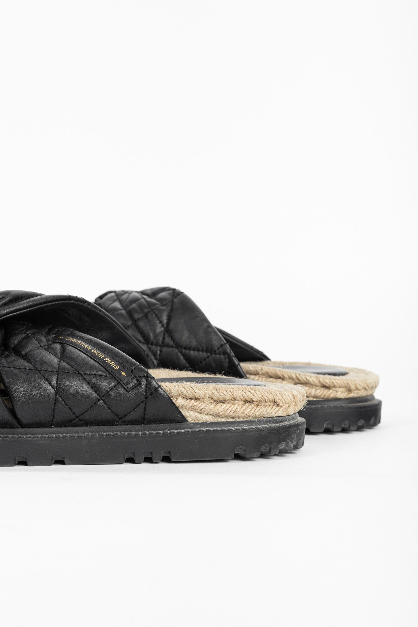Dior Christian Dior DTwist Black Cannage Quilted Slide Sandals Size US 8.5 / IT 38.5 - 9 Thumbnail