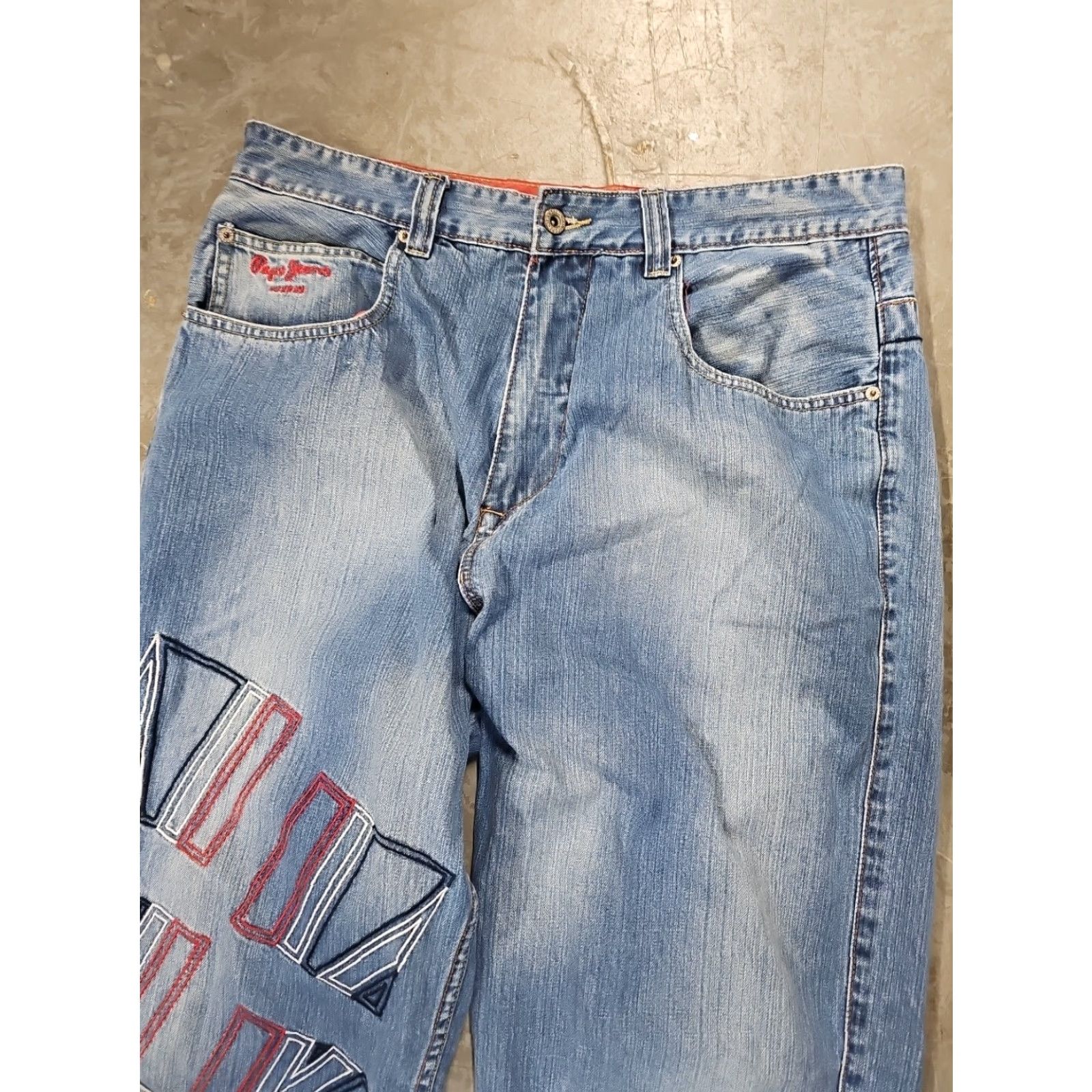 Vintage VINTAGE Pepe Jeans London Jeans Men's 36X33 Embroidered Hip Hop Y2K Wide-Leg Baggy Distressed Relaxed 90s Mens Size US 36 / EU 52 - 5 Thumbnail
