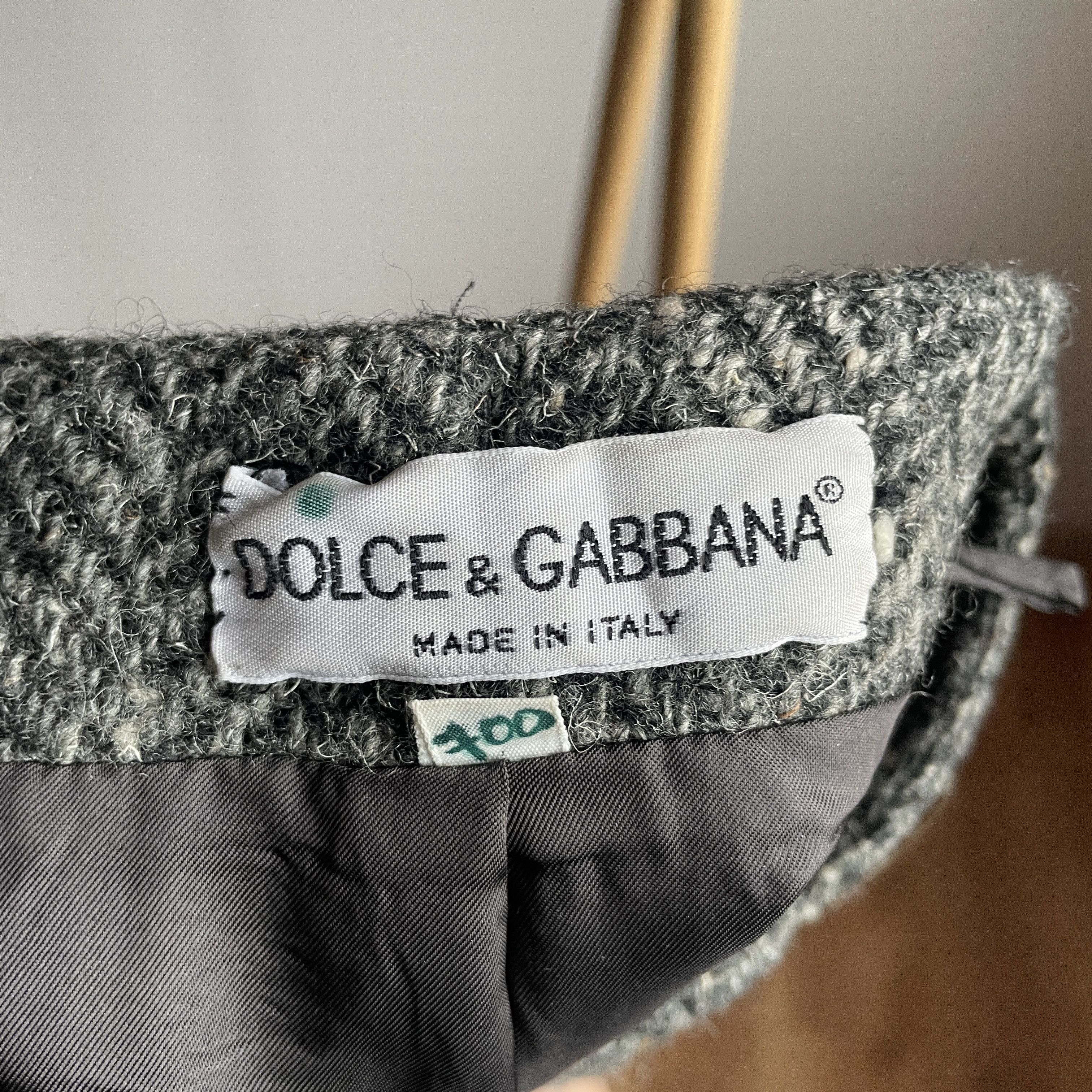 Dolce & Gabbana Dolce & Gabbana Vintage 90's Wool Tweed Mini Skirt Size 30" / US 8 / IT 44 - 6 Thumbnail