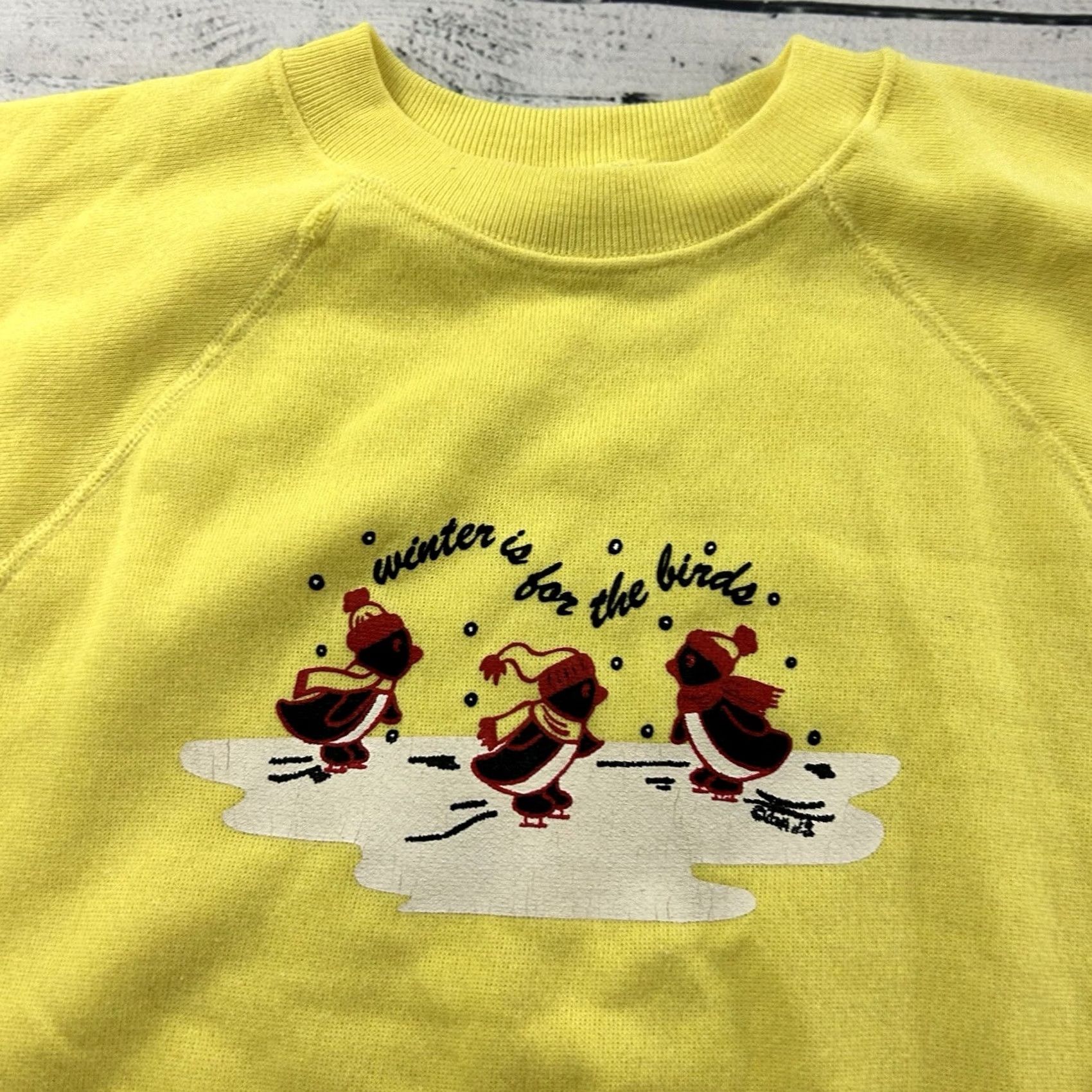 Hanes Vintage Hanes Sweatshirt Pullover Bird Winter Men S Yellow Size US S / EU 44-46 / 1 - 2 Thumbnail