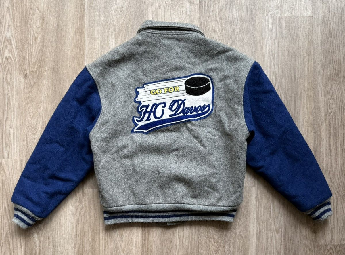 NHL Vintage 90s HC Davos Wool Jacket Hockey Bomber Size US M / EU 48-50 / 2 - 1 Thumbnail