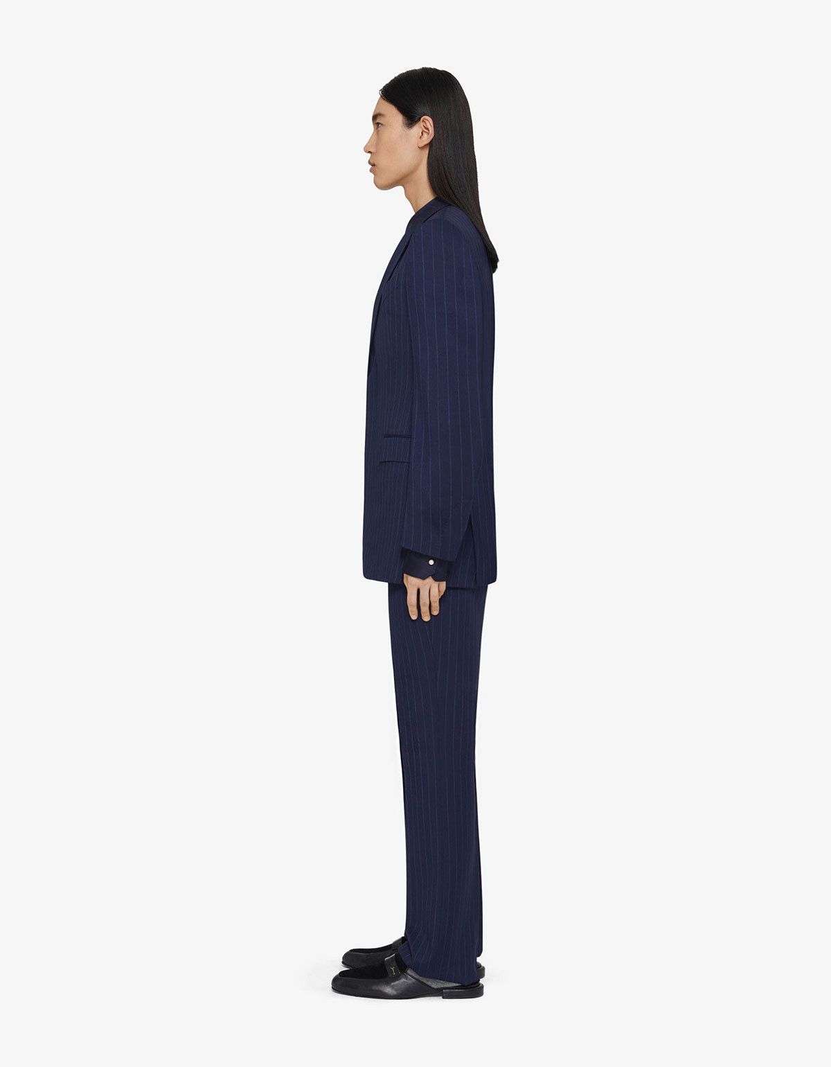 Givenchy Givenchy Blue Striped Wool Trousers Size 50R - 3 Thumbnail