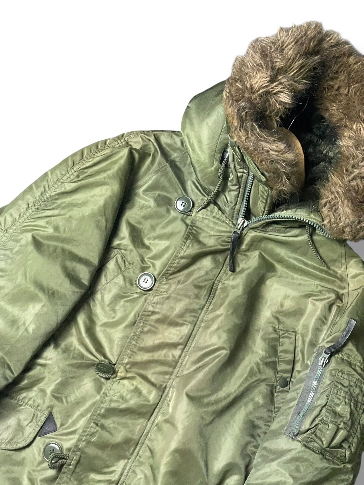 Alpha Industries × Japanese Brand × Vintage Alpha Industries N-3B Fur Hooded Jacket (110) Size US M / EU 48-50 / 2 - 2 Thumbnail