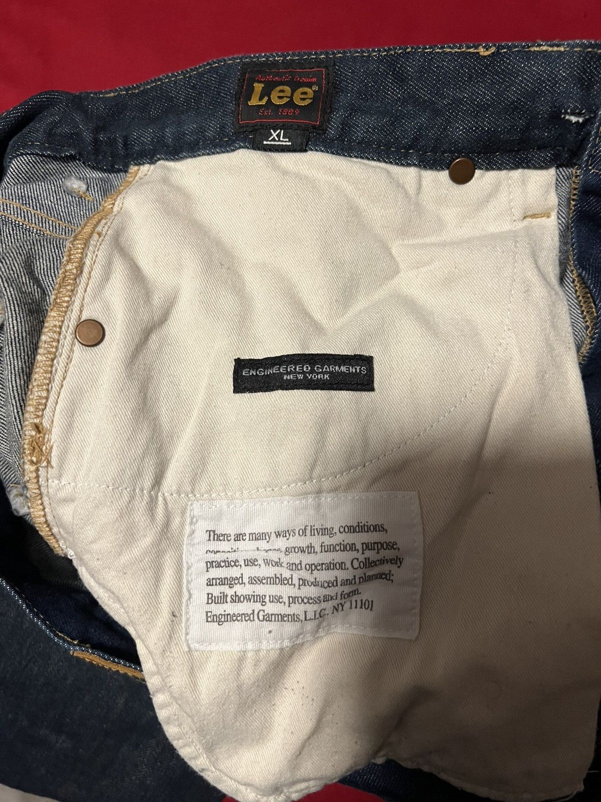 Engineered Garments Engineered Garment X Lee mismatched panel selvage denim Size US 36 / EU 52 - 4 Thumbnail