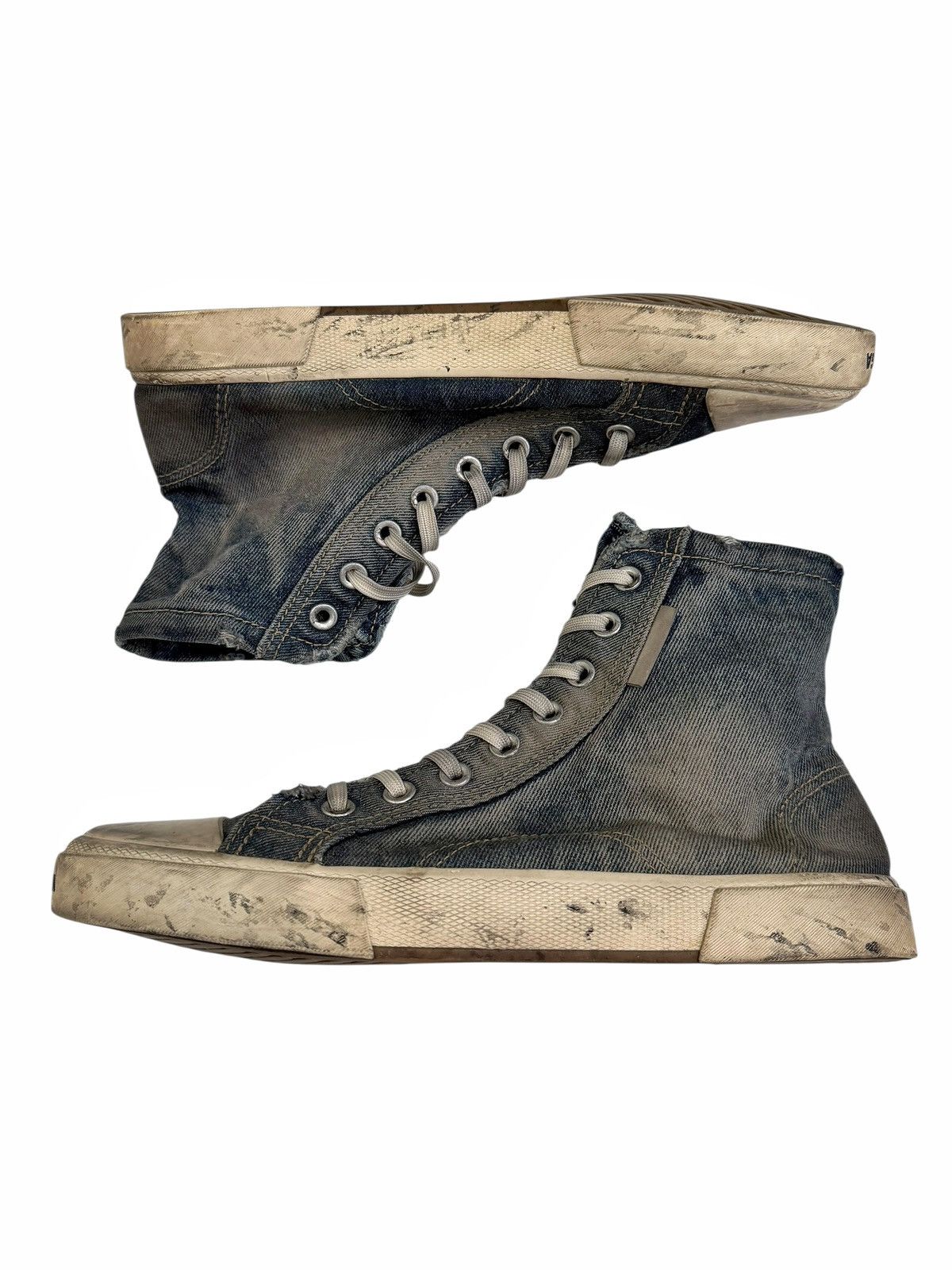 Balenciaga Denim Jeans Destroyed Blue Paris High Sneaker Size US 10 / EU 43 - 8 Thumbnail