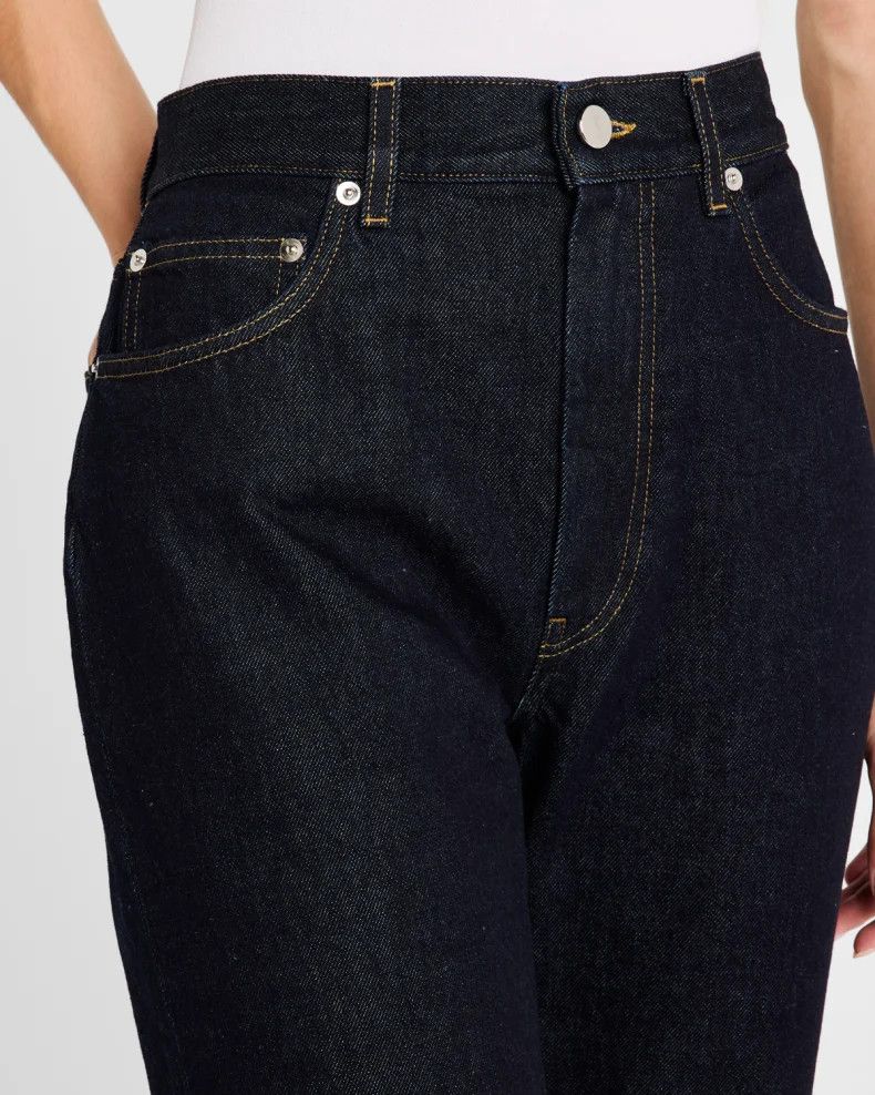 Loulou de Saison o1s22i1n1024 Organic Cotton Tapered Jeans in Blue Size 27" / US 4 / IT 40 - 5 Thumbnail