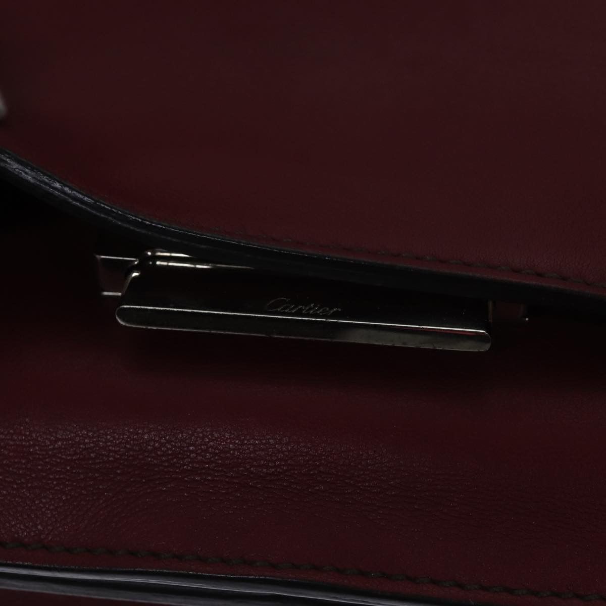 Cartier Shoulder Bag Leather Bordeaux