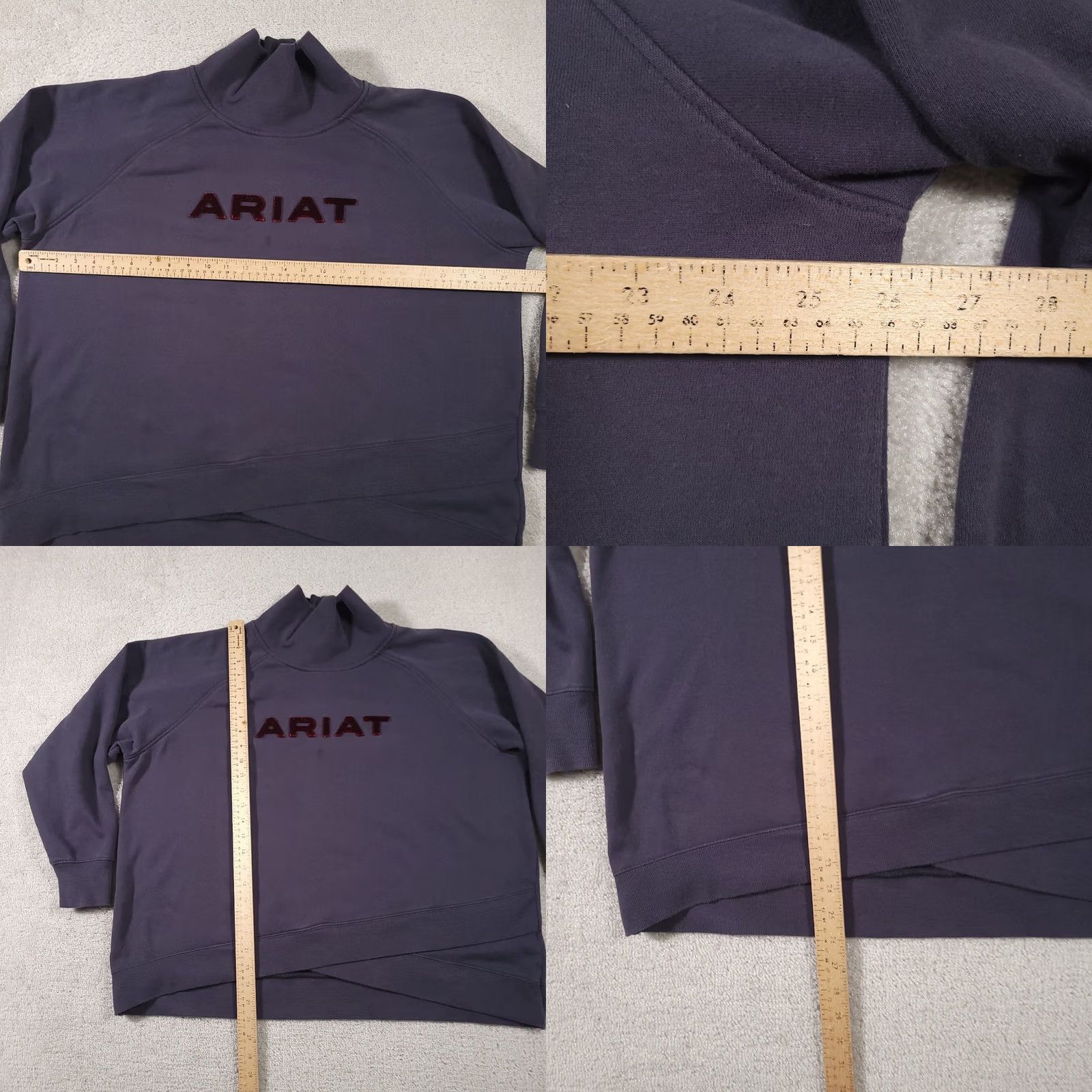 Ariat Ariat Sweatshirt Women's 2XL High Neck Velour Spell Out Logo Running Wrap Jumper Size XXL / US 16-18 / IT 52-54 - 8 Thumbnail