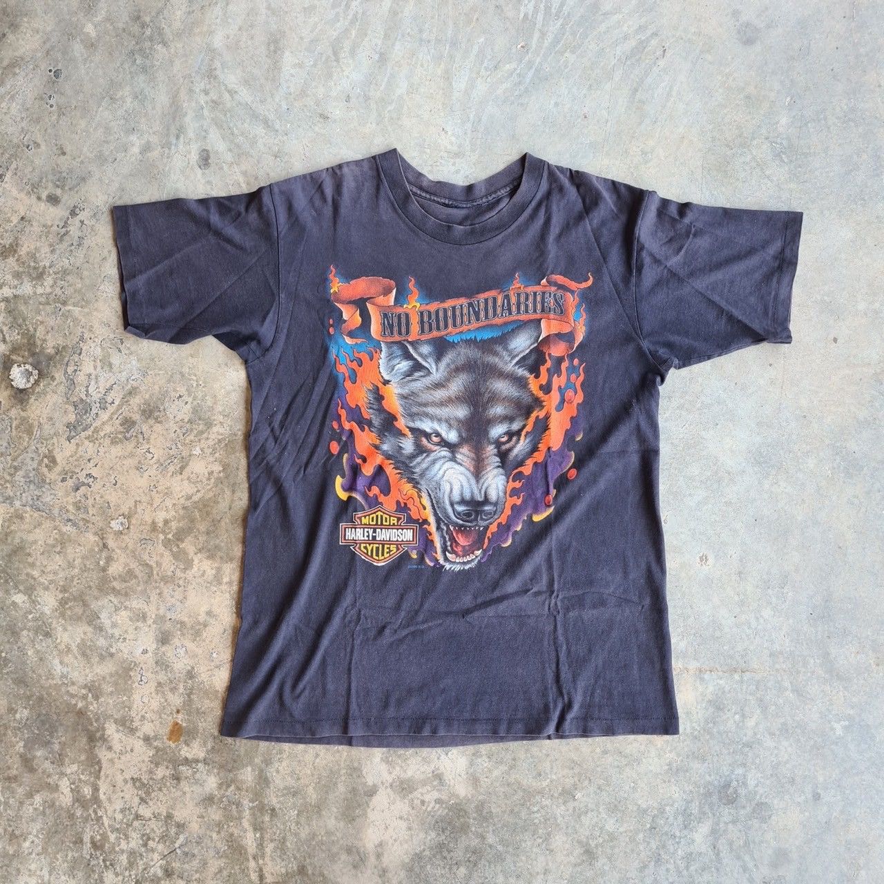 Harley Davidson × JNCO × Vintage *RARE* HARLEY DAVIDSON NO BOUNDARIES WOLF 1996 VINTAGE 90s Size US XL / EU 56 / 4 - 1 Thumbnail