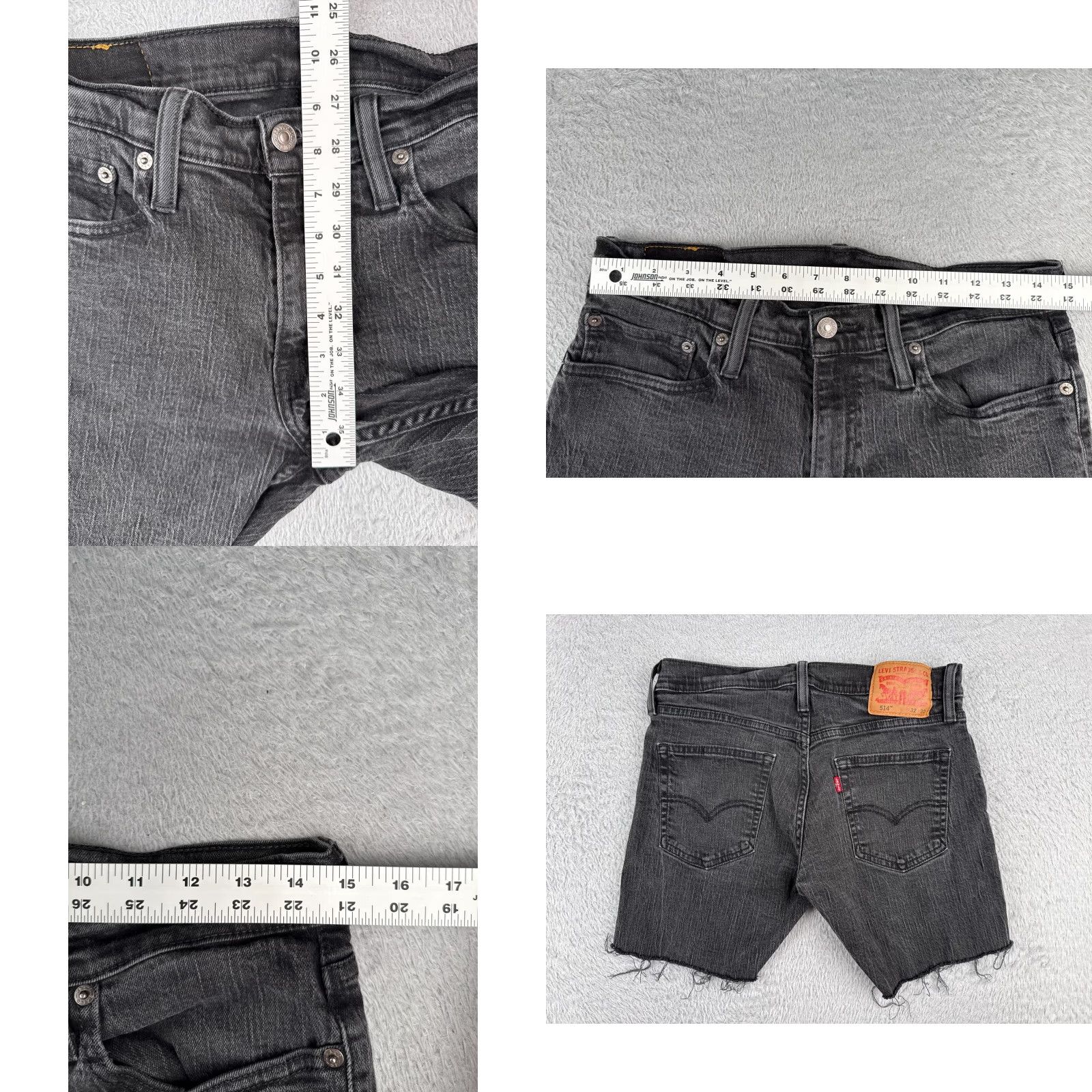 Levi's Levi's Women Black Cut-Off Shorts 32 Denim Cotton Blend Zip Fly 514 Dark Wash 7 Inseam Regular Rise 8.5-10.5 In Pockets 5-Pocket Design Vintage No Size 24" / US 00 / IT 34 - 9 Thumbnail