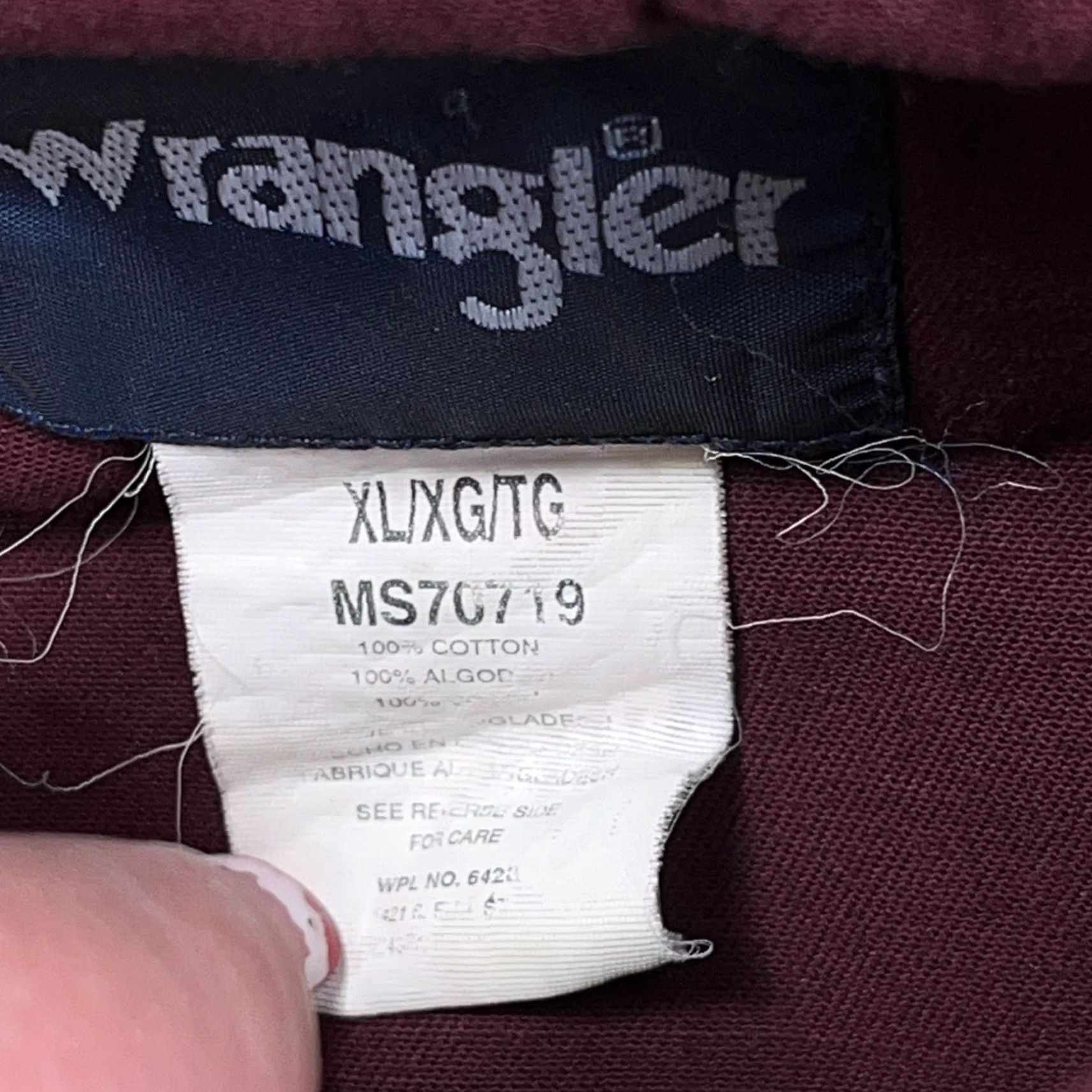 Wrangler Wrangler Denim Shirt Men XL Maroon Pearl Snap Western Cowboy Cut Ranch Rodeo Shirt Size US XL / EU 56 / 4 - 6 Thumbnail
