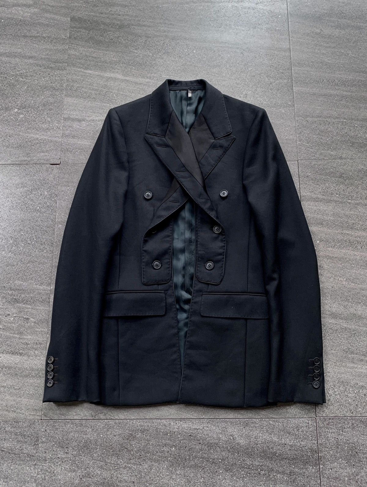 Dior F/W 2006 Crossed Lapels Blazer Jacket by Hedi Slimane Size 46S - 2 Thumbnail