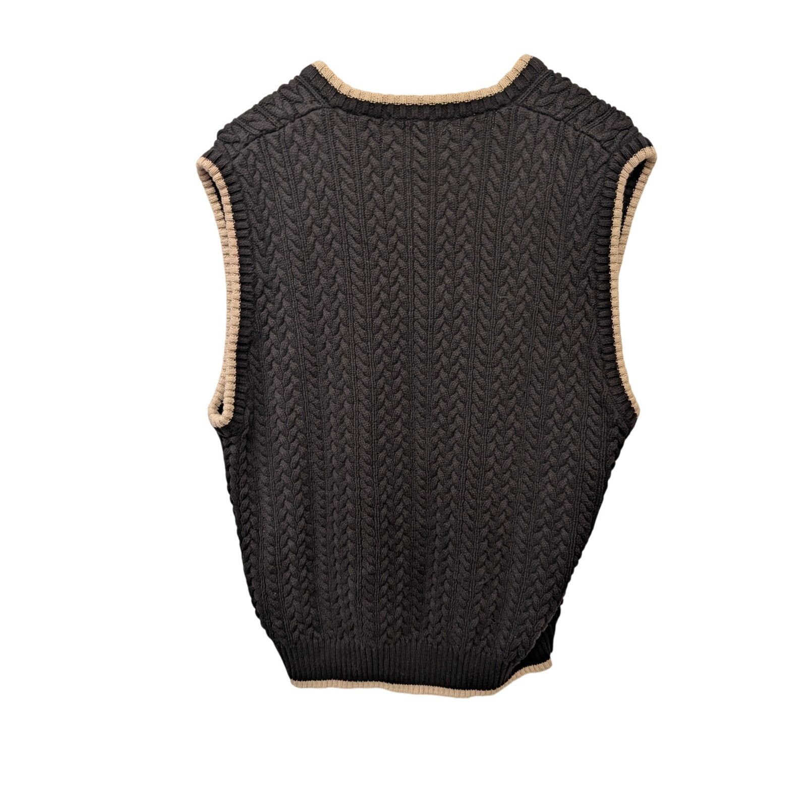 Izod Vintage Izod Sweater Vest Cable Knit Black Men's Large 90s Size US L / EU 52-54 / 3 - 2 Thumbnail