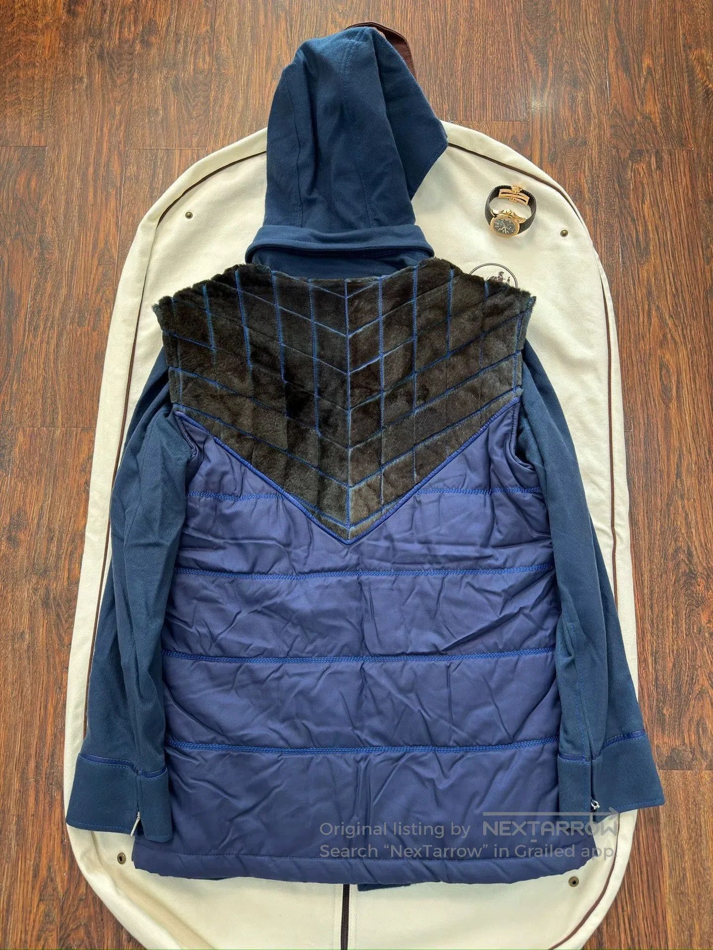 Zilli Blue Quilted Hooded Jacket Size M. Size US M / EU 48-50 / 2 - 2 Thumbnail