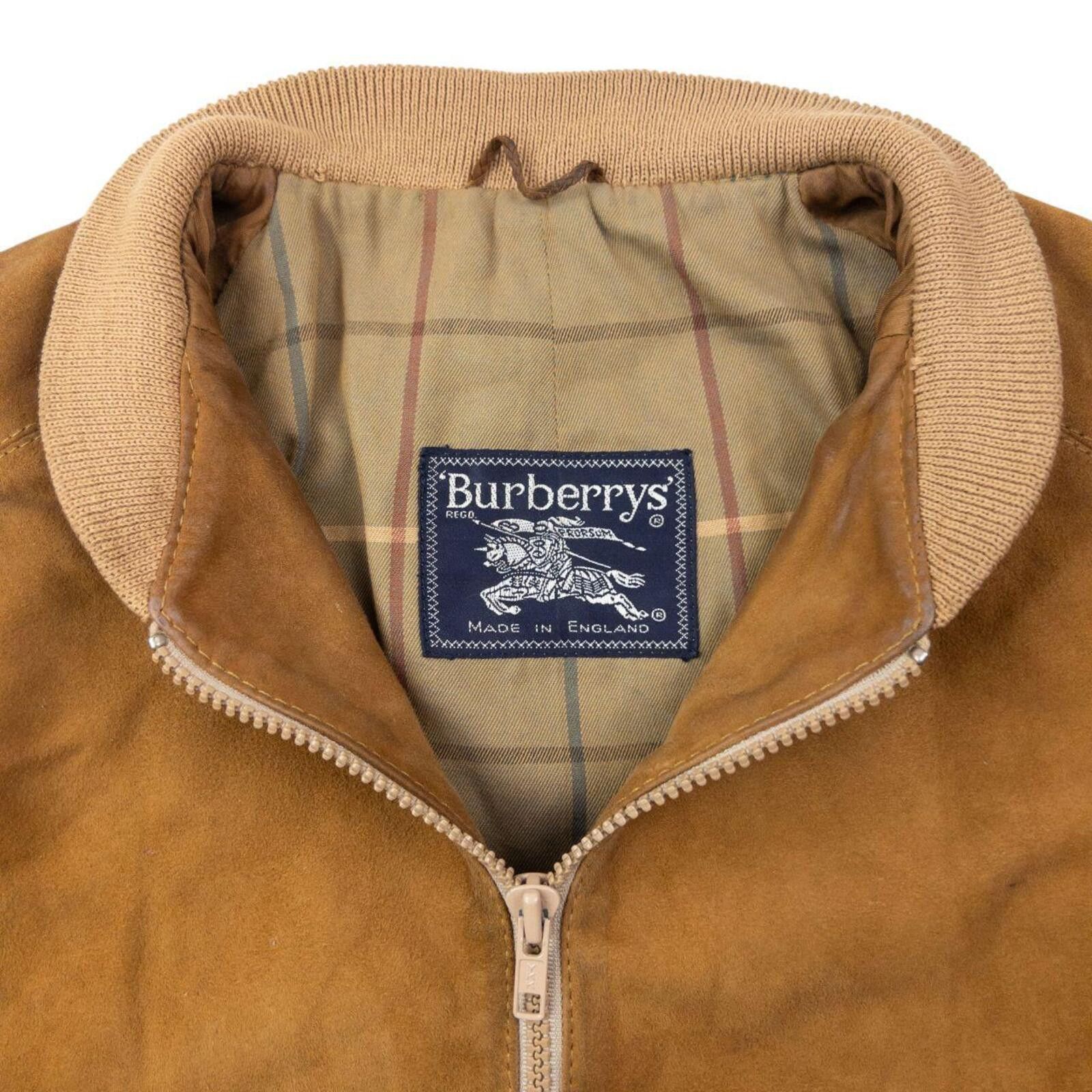Burberry Vintage 90s Burberry Suede Bomber Jacket Size S Size US S / EU 44-46 / 1 - 3 Thumbnail