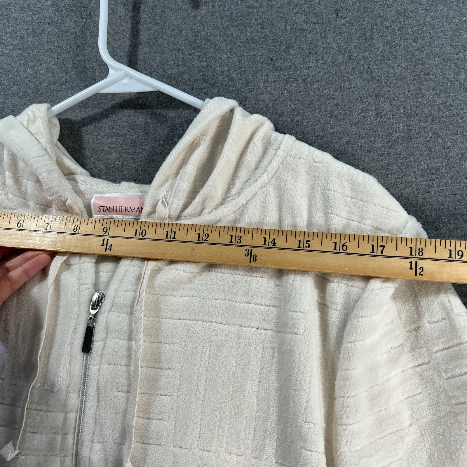 Other Stan Herman Petite Embossed Whisper Terry Hoodie Zip Size XL / US 12-14 / IT 48-50 - 6 Thumbnail