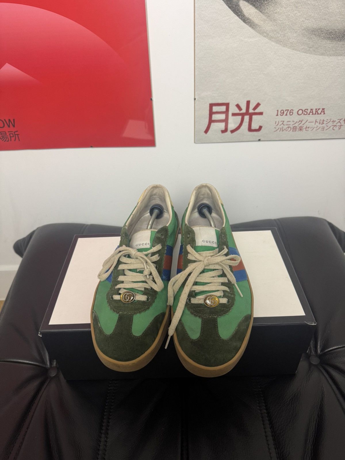 Gucci GUCCI G74 web canvas nylon designer sneakers low top luxury Size US 10 / EU 43 - 2 Thumbnail