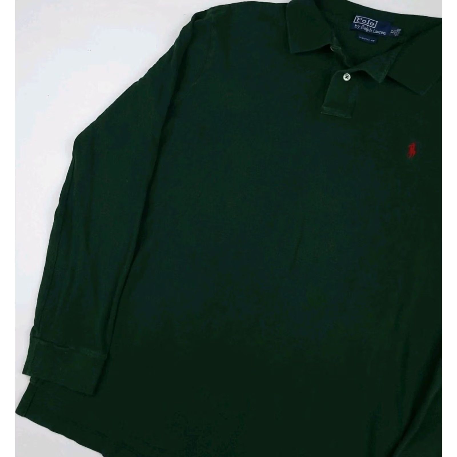 Polo Ralph Lauren VINTAGE Polo Ralph Lauren Long Sleeve Polo Shirt Pony Logo Sport RL Dark Green Mens L/XL Polo Shirt Green Polo Ralph Lauren Shirt Size US L / EU 52-54 / 3 - 2 Thumbnail