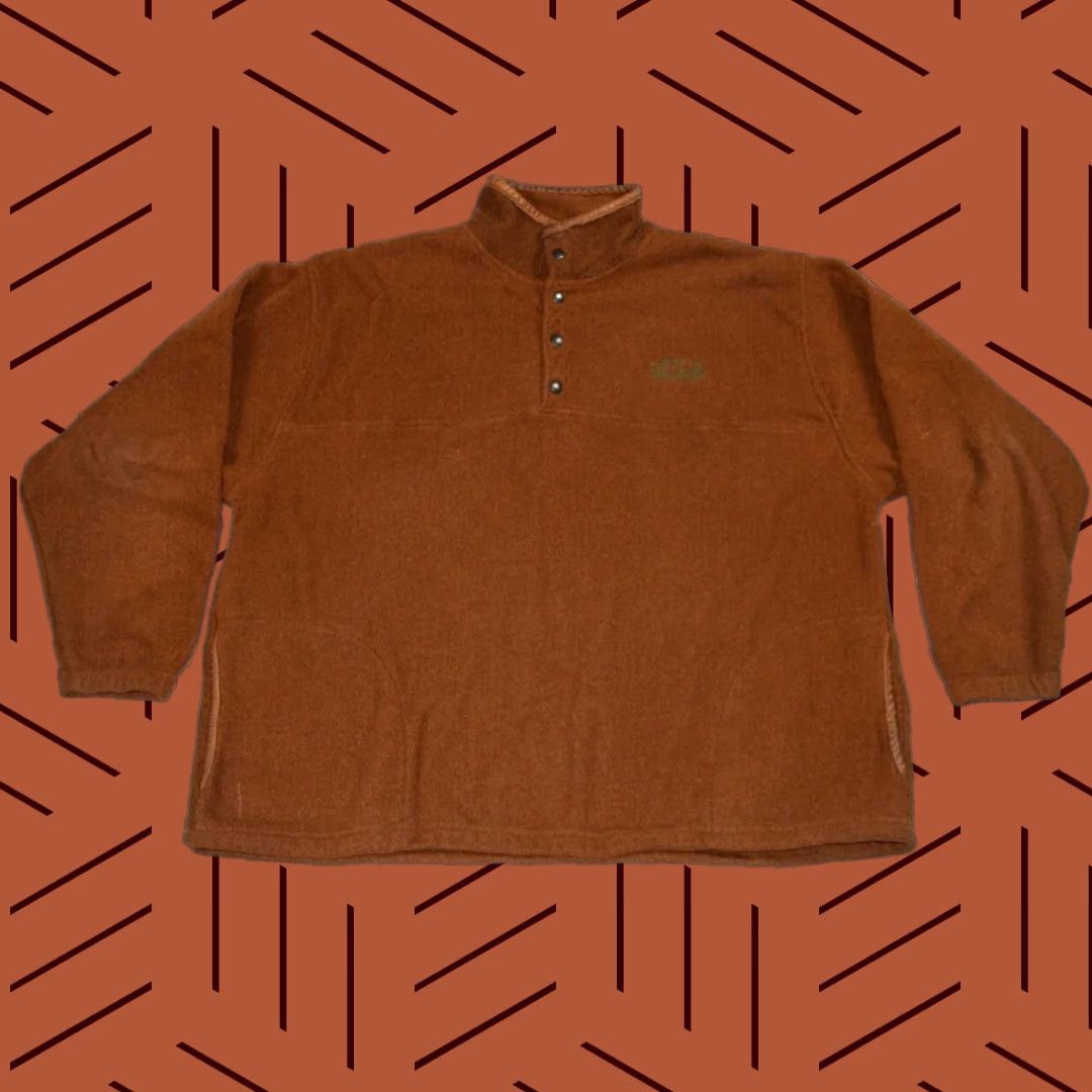 Orvis ORVIS SANDANONA JACKET Mens 2XL Brown Fleece Waxed 80s 90s Shooting Grounds Vintage Snap Zipper Button Pullover Size US XXL / EU 58 / 5 - 1 Thumbnail