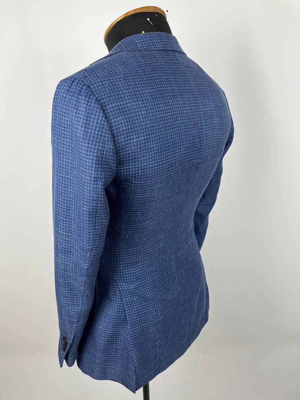 Suitsupply Suitsupply Havana Patch Wool Silk Linen Check Blue Blazer Size 44R - 3 Thumbnail