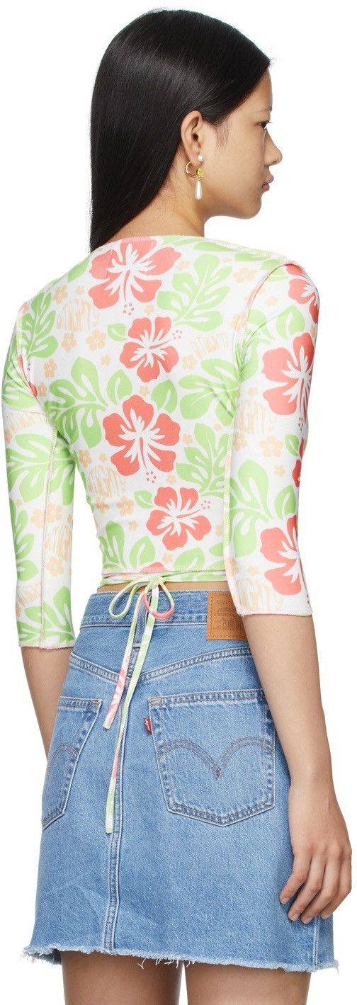 SSENSE SSENSE Exclusive OMIGHTY White Hibiscus Cut-Out T-Shirt Size L / US 10 / IT 46 - 3 Thumbnail