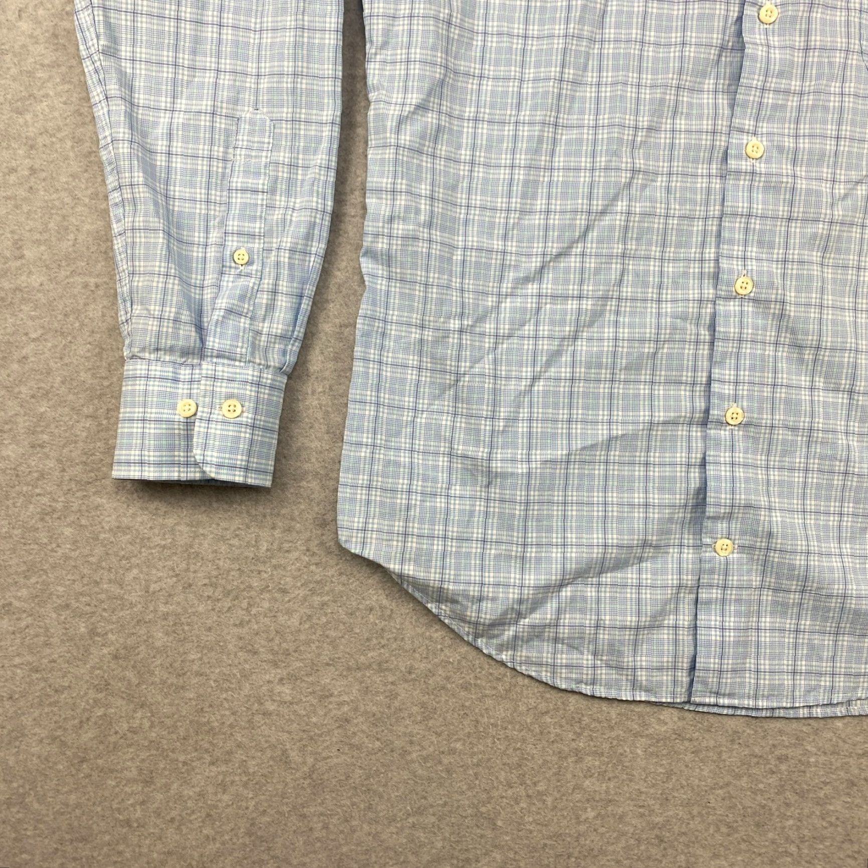 Peter Millar Peter Millar Shirt Mens Medium Blue Plaid Long Sleeve Crown Finish Button-Up Size US M / EU 48-50 / 2 - 3 Thumbnail
