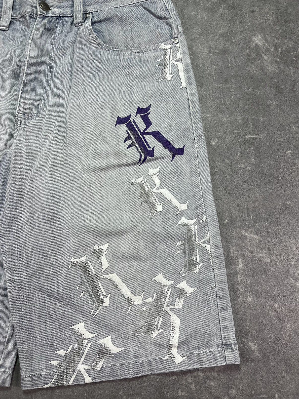 Karl Kani Karl Kani Multilogo Printed Baggy Denim Shorts Jorts 36 Rare Size US 36 / EU 52 - 4 Thumbnail
