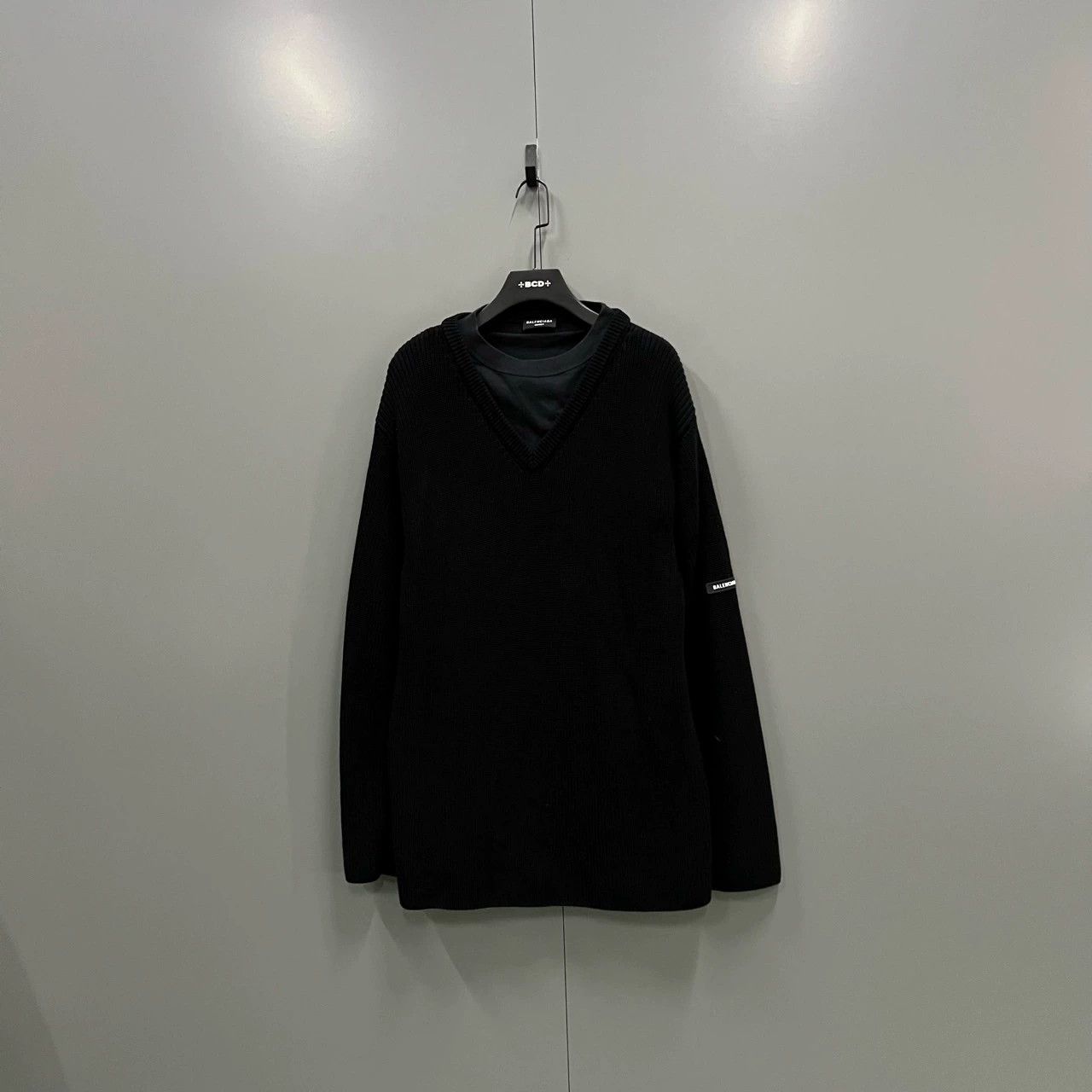 Balenciaga Paneled Layered Long Sleeve Sweater - dmc