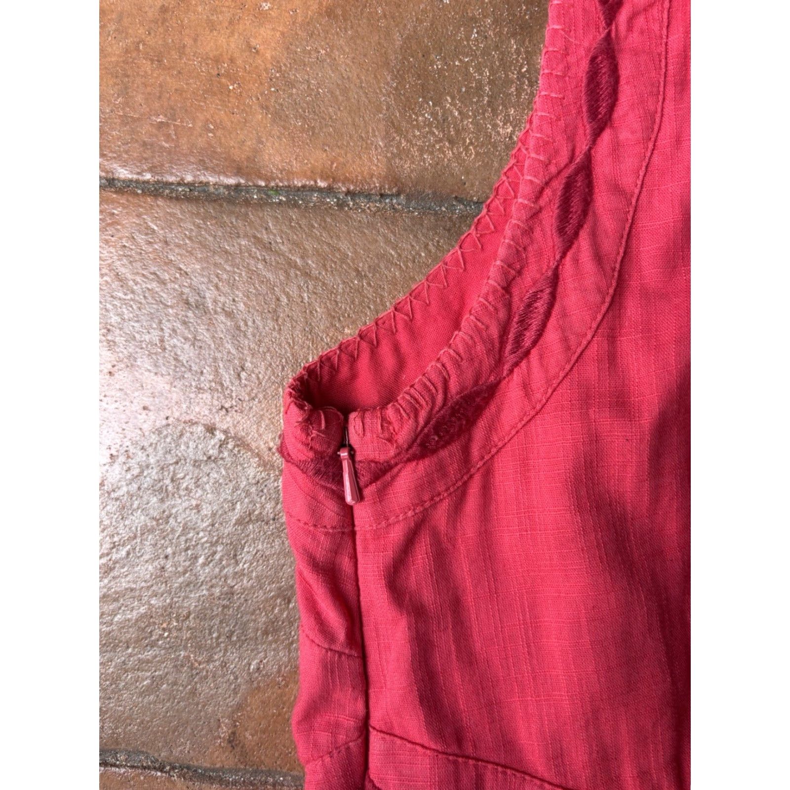 Free People Free People Dress Womens 4 Red Birds of Feather Embroidered Pleated Twirl Boho Dress Size S / US 4 / IT 40 - 4 Thumbnail