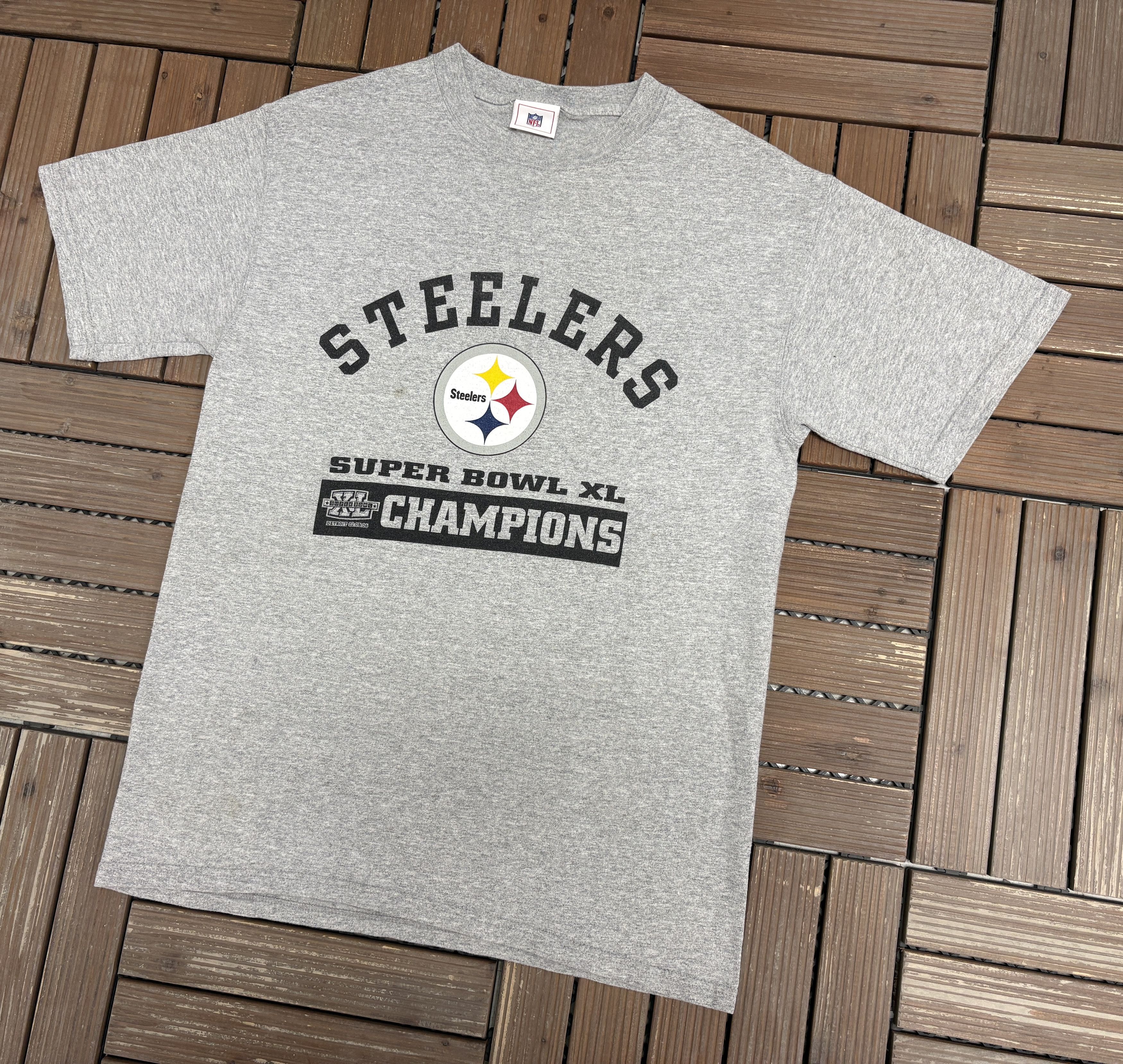 Vintage Pittsburgh Steelers Super Bowl Champions Vintage Grey Tee Size US M / EU 48-50 / 2 - 3 Thumbnail