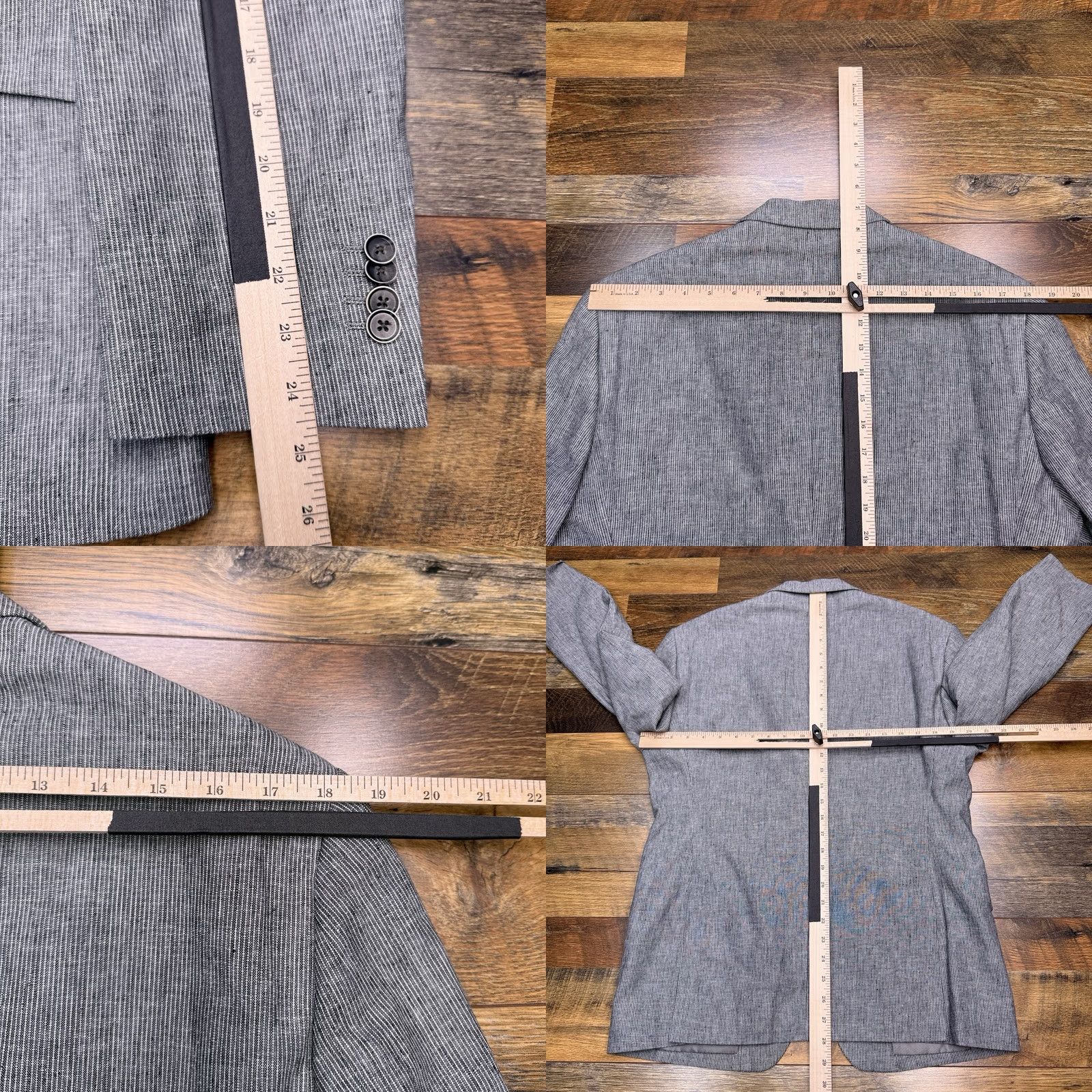 Joseph Abboud Joseph Abboud Blazer Sport Coat 40 Short Gray Linen Cotton Notch Lapel Four-Button Inner Pockets Double-Vented Regular Mens Size US 40 / EU 56 - 9 Thumbnail