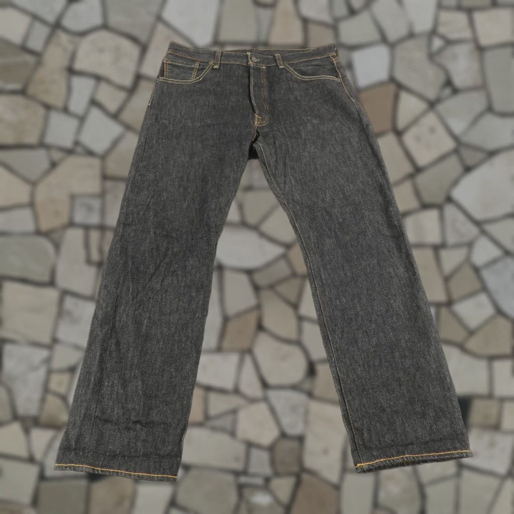 Levi's VINTAGE Levi's Jeans Mens 34x30 Cotton Denim 501 Straight Dark Wash Button Fly Black Classic Size US 35 - 1 Thumbnail