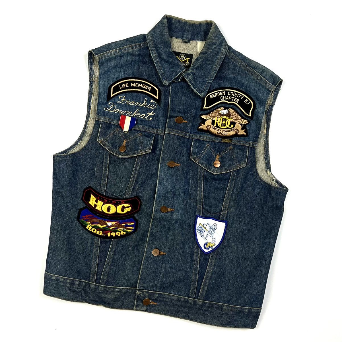 Vintage Vintage Maverick Blue Bell Patched Denim Vest Made In USA Size US M / EU 48-50 / 2 - 3 Thumbnail