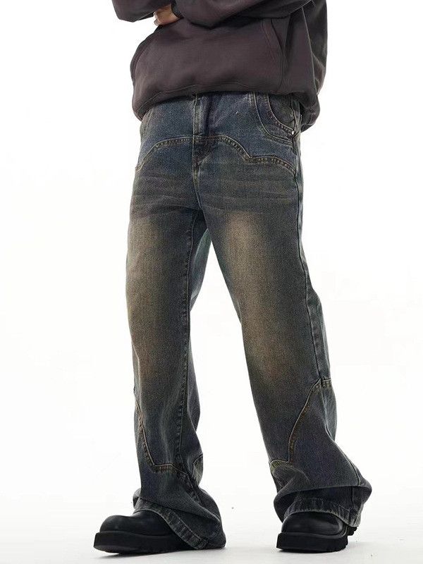 Japanese Brand American distressed deconstructed split casual flared jeans Size US 32 / EU 48 - 1 Thumbnail