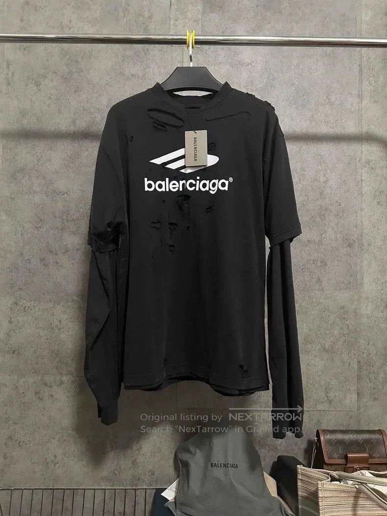 Balenciaga Balenciaga 3B Logo Distressed Layered Top. Size US S / EU 44-46 / 1 - 1 Thumbnail