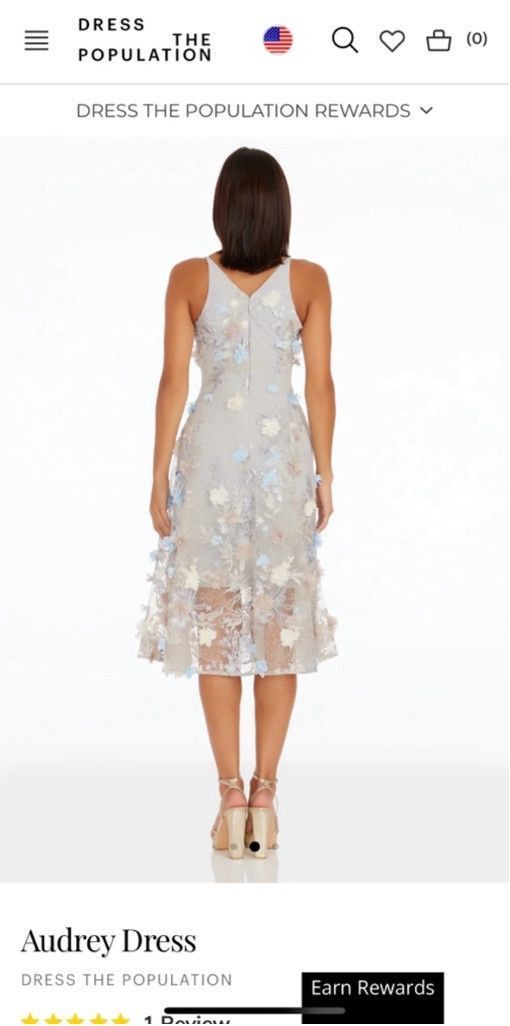 Dress the Population Women's Dress the Population Dress, Gray, Size S Size S / US 4 / IT 40 - 3 Thumbnail