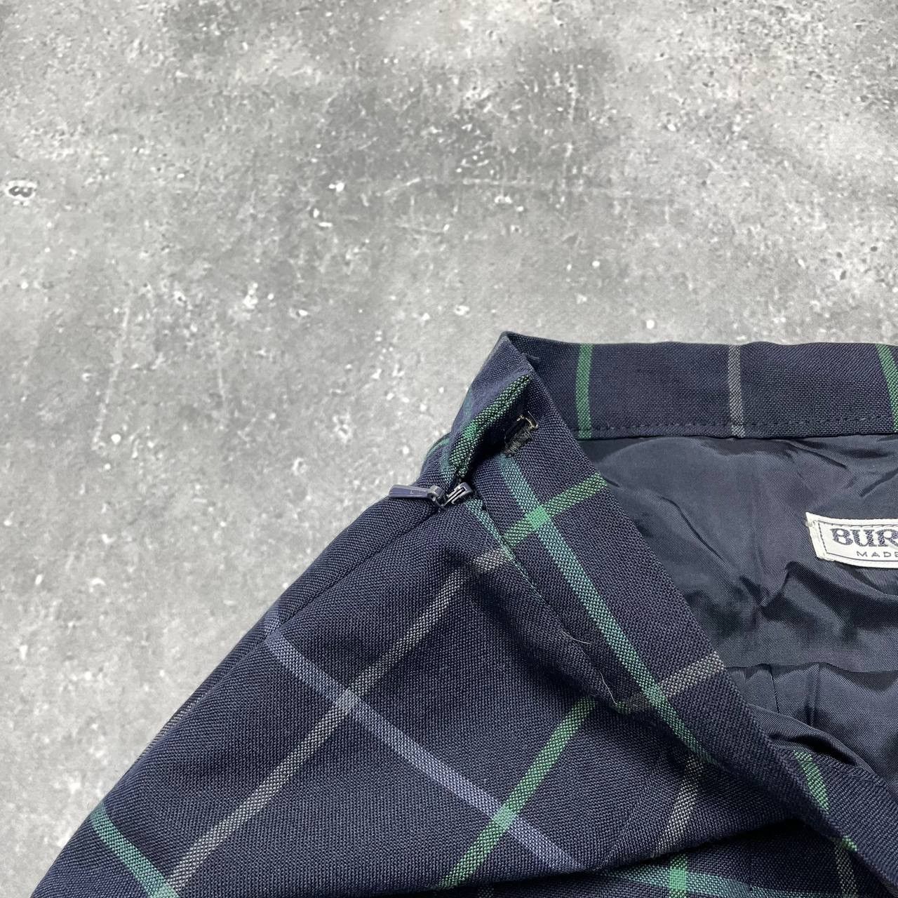 Burberry × Vintage Vintage 90s Burberrys Midi Checked Skirt Women’s Blue Size 27" / US 4 / IT 40 - 12 Thumbnail