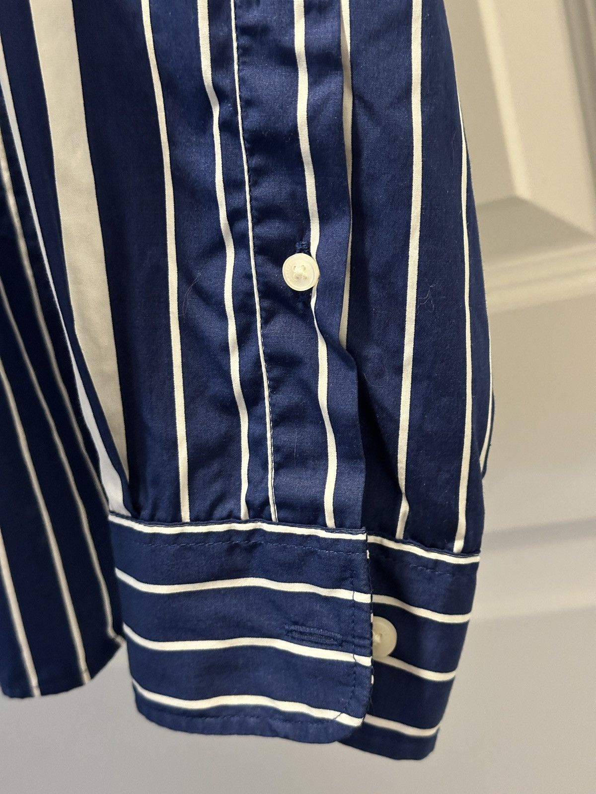 Lacoste Lacoste Blue with White Striped Button Down Size US S / EU 44-46 / 1 - 3 Thumbnail