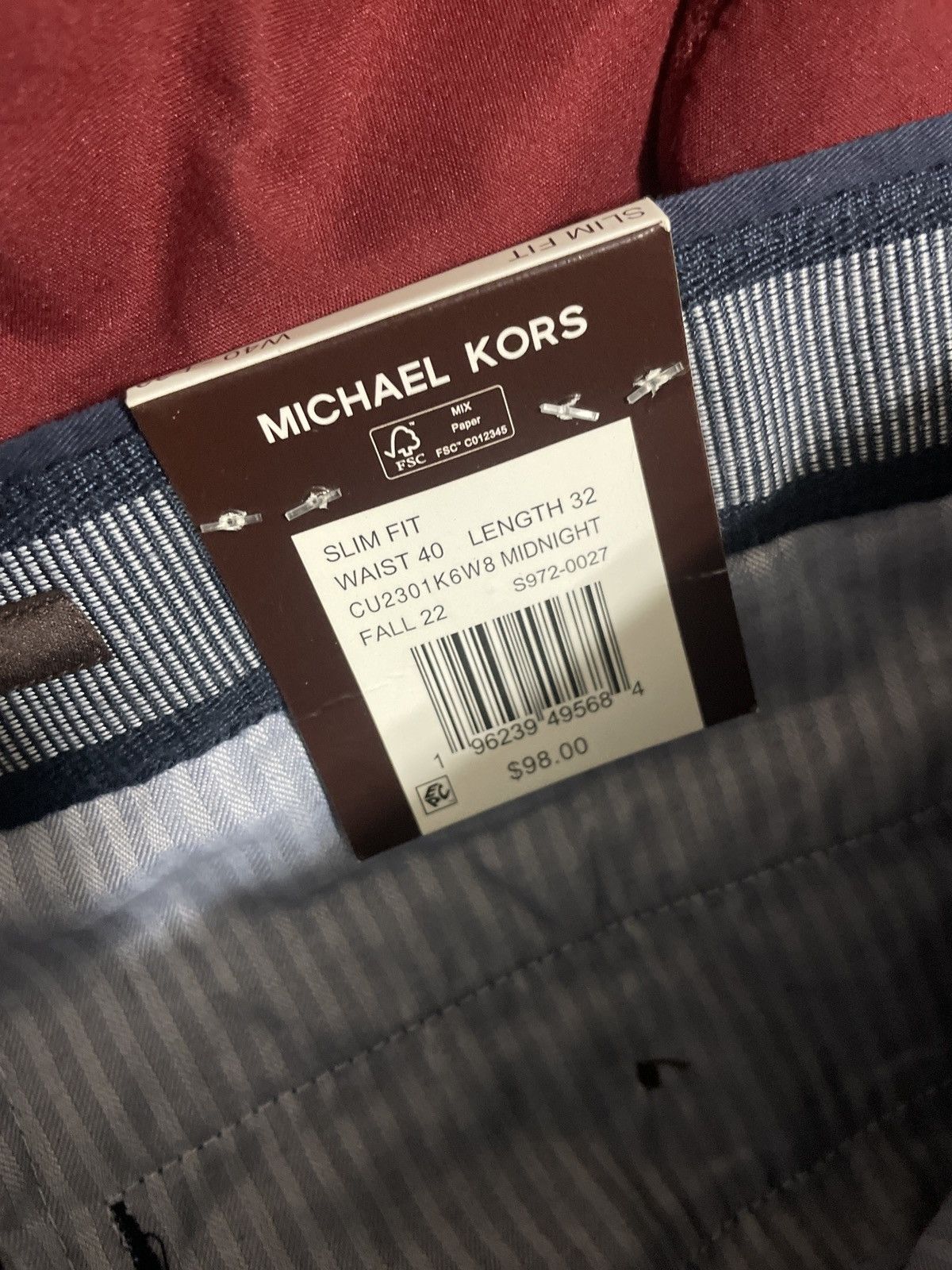 Michael Kors Dark Blue Micheal Kors Slim Fit Stretch Casual Pants Size US 40 / EU 56 - 4 Thumbnail