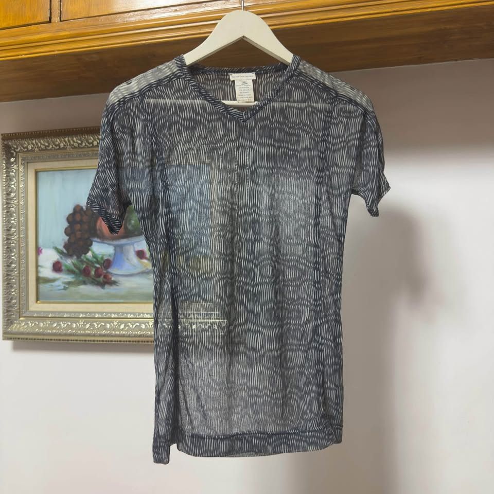 Dries Van Noten Silver Blue Sheer Top