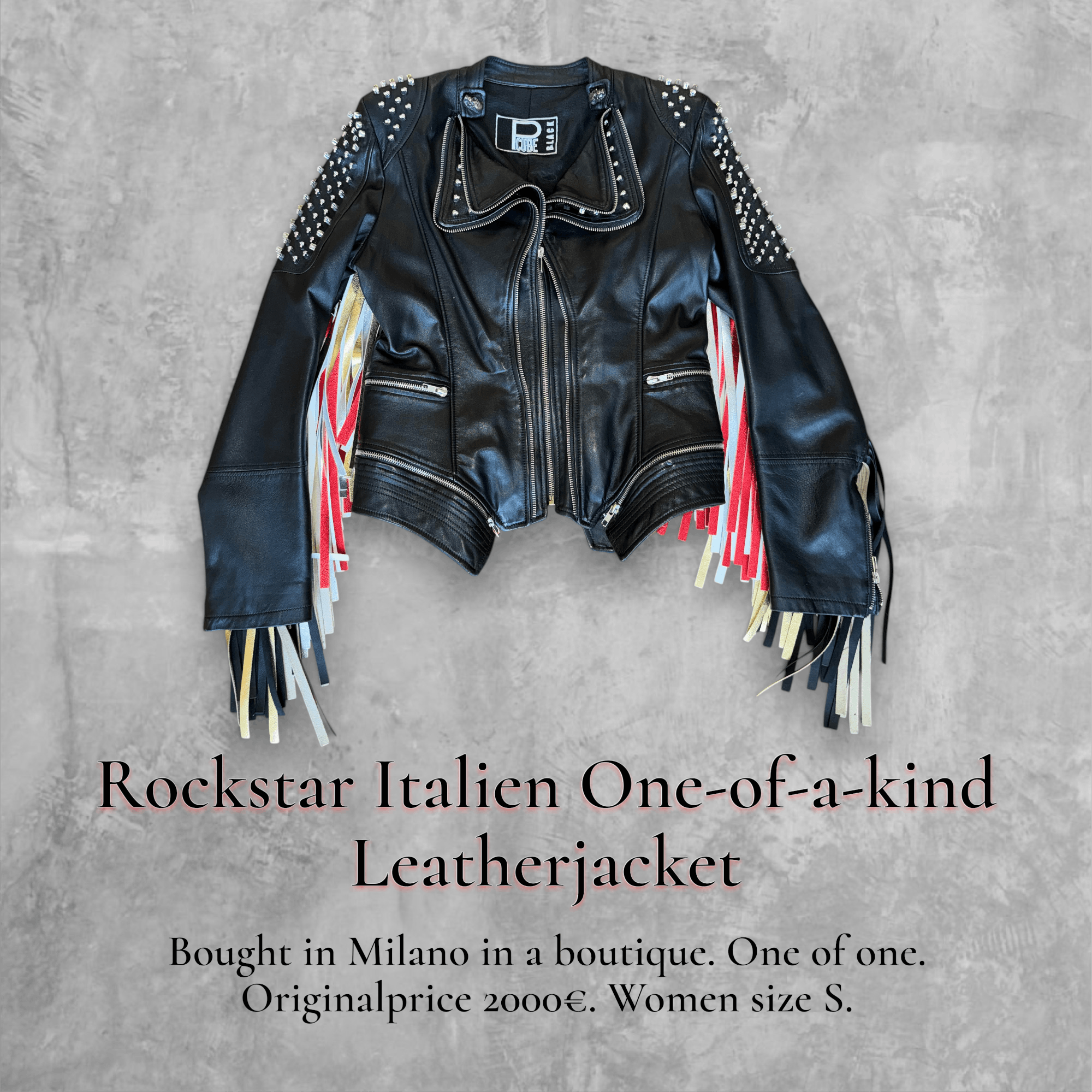 Other 🎸 Rockstar Italy - One-of-a-kind Custom Leather Jacket Size S / US 4 / IT 40 - 2 Thumbnail