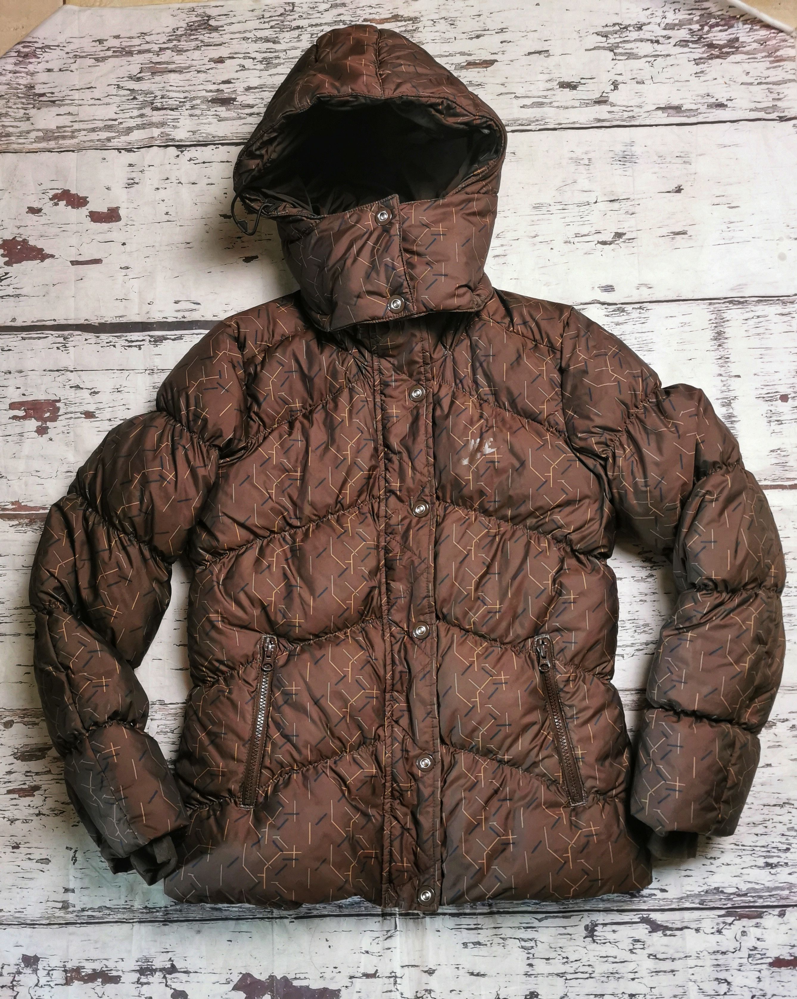 Nike × Vintage Brown Nike down 550 Jacket Puffer Vintage Streetwear Swoosh Size M / US 6-8 / IT 42-44 - 1 Thumbnail