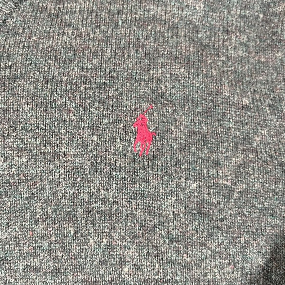 Polo Ralph Lauren × Vintage Polo Ralph Lauren 100% Wool V Neck Sweater Olive Green Size US L / EU 52-54 / 3 - 4 Thumbnail