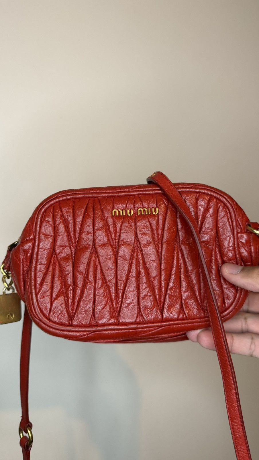 Miu Miu Miu Miu Red Matelasse Leather Belt Bag Size ONE SIZE - 2 Thumbnail
