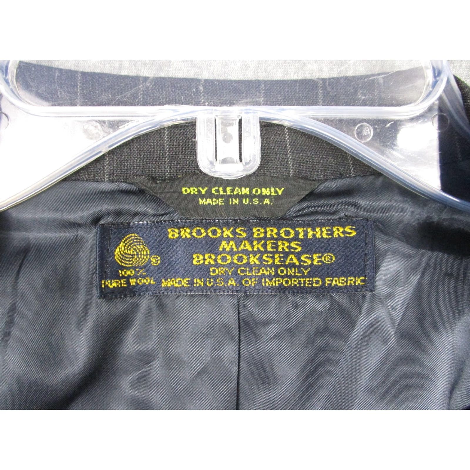 Brooks Brothers VINTAGE Brooks Brothers Blazer Mens 46L Gray Pinstripe Wool Suit Jacket 90s Size 46R - 2 Thumbnail