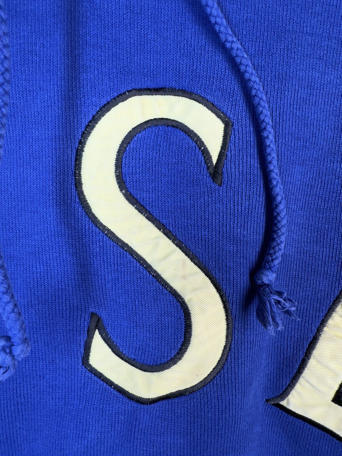 Yves Saint Laurent Big Logo YSL Hoodie Sweatshirt Rare Sweater Blue Navy 90s Size US L / EU 52-54 / 3 - 9 Thumbnail