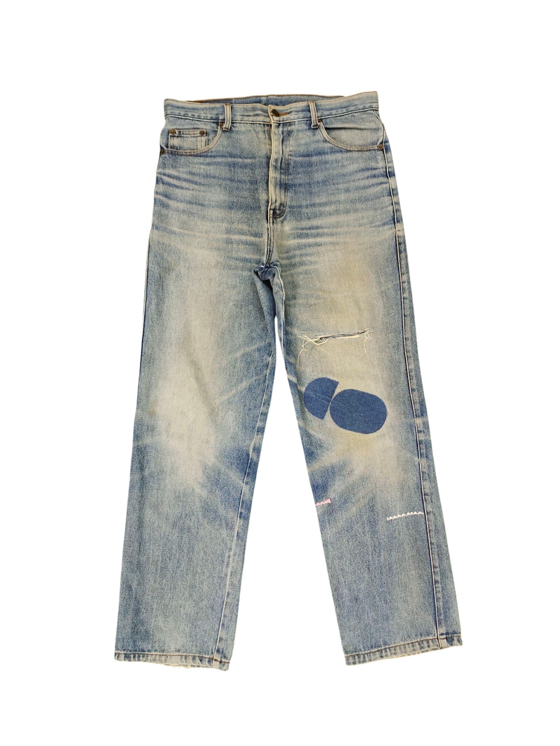 Comme des Garcons × Undercover Vintage 90s Nepura Japan Clawmark Distress Faded Denim Jeans Size US 32 / EU 48 - 1 Thumbnail