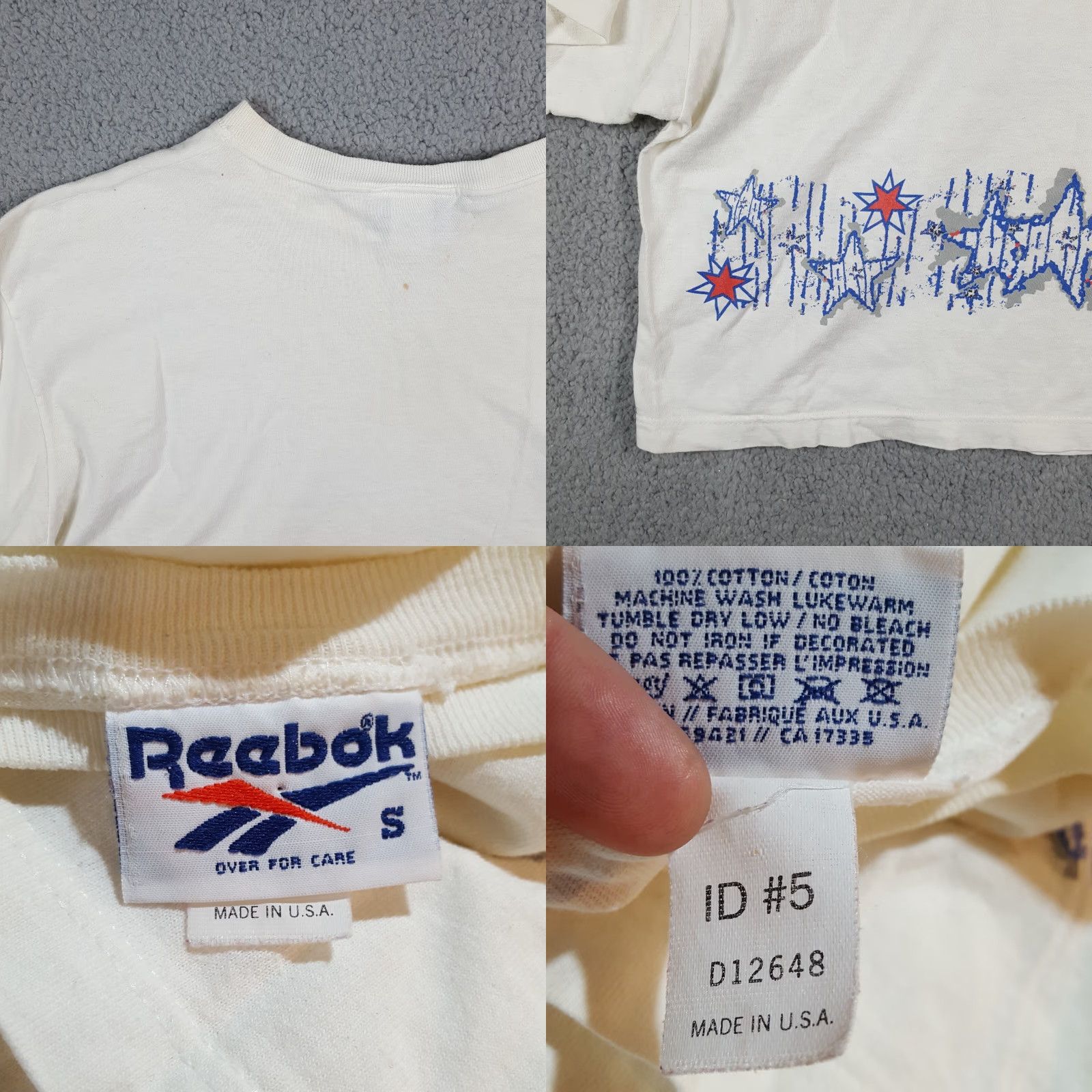 Reebok VINTAGE Reebok 90s Stars Cropped Athletic T-Shirt Women's Small White Short Sleeve Retro Y2K Size S / US 4 / IT 40 - 8 Thumbnail